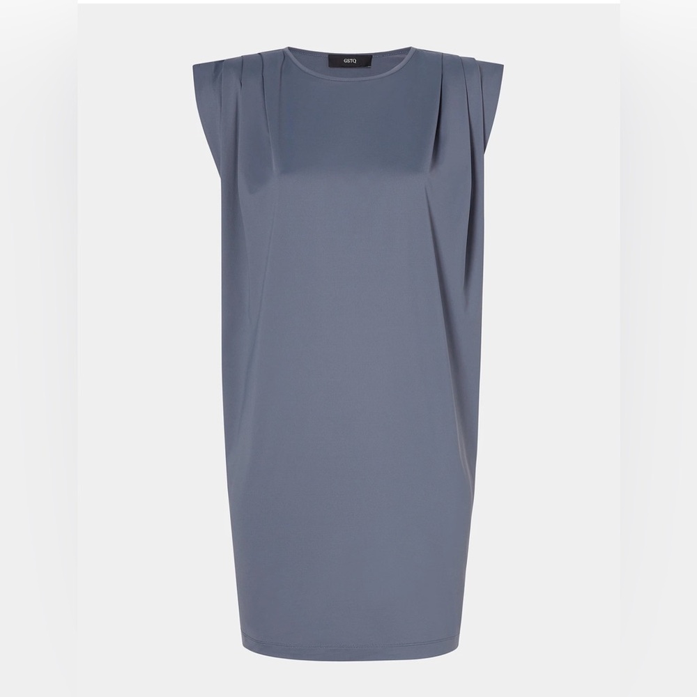GSTQ T-Shirt Dress Slate Gray with Crew Neck for Cocktail - Picture 6 of 6